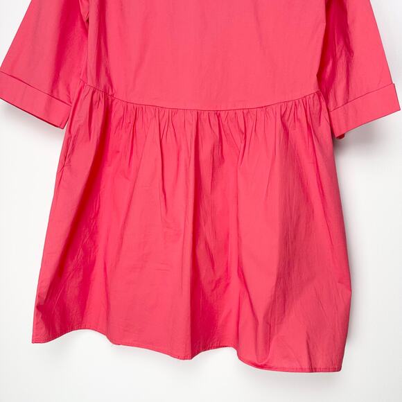 NWOT Tuckernuck Royal Shirt Dress Poppy Pink Preppy Barbiecore | SZ L - Picture 8 of 12